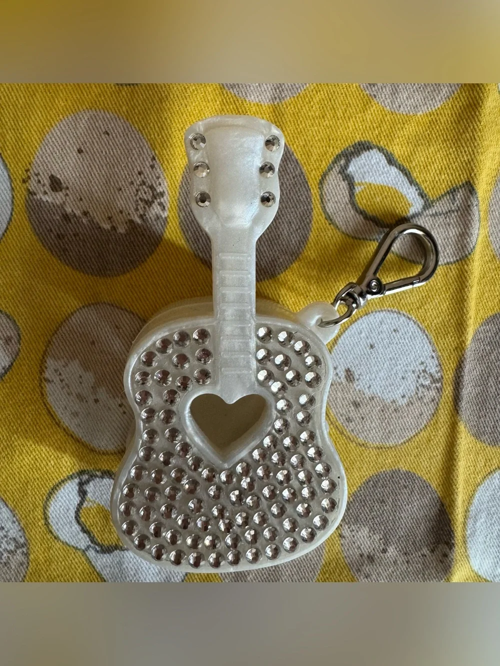 Bath & Body Works bedazzled musical guitar hand sanitizer keychain